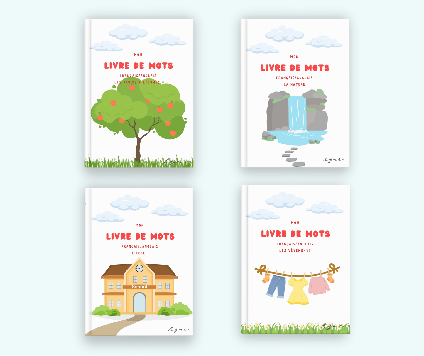 Livre de mots français/anglais - Les vêtements