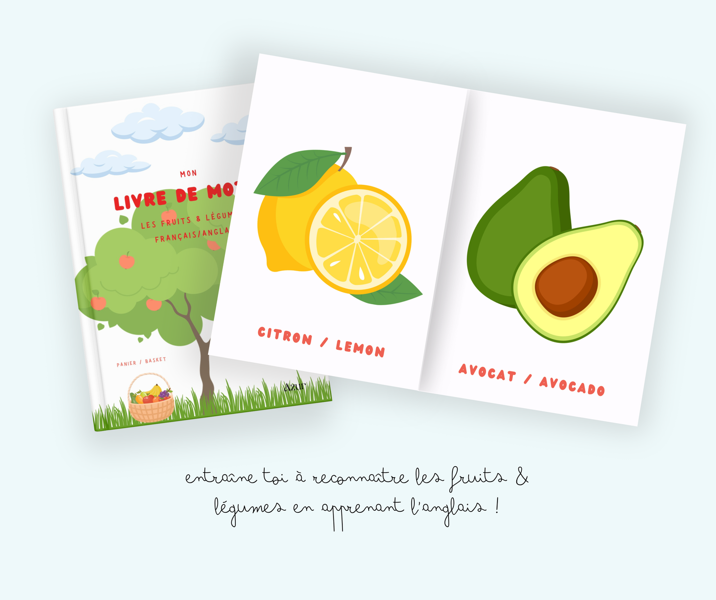 Livre de mots français/anglais - Les fruits & légumes