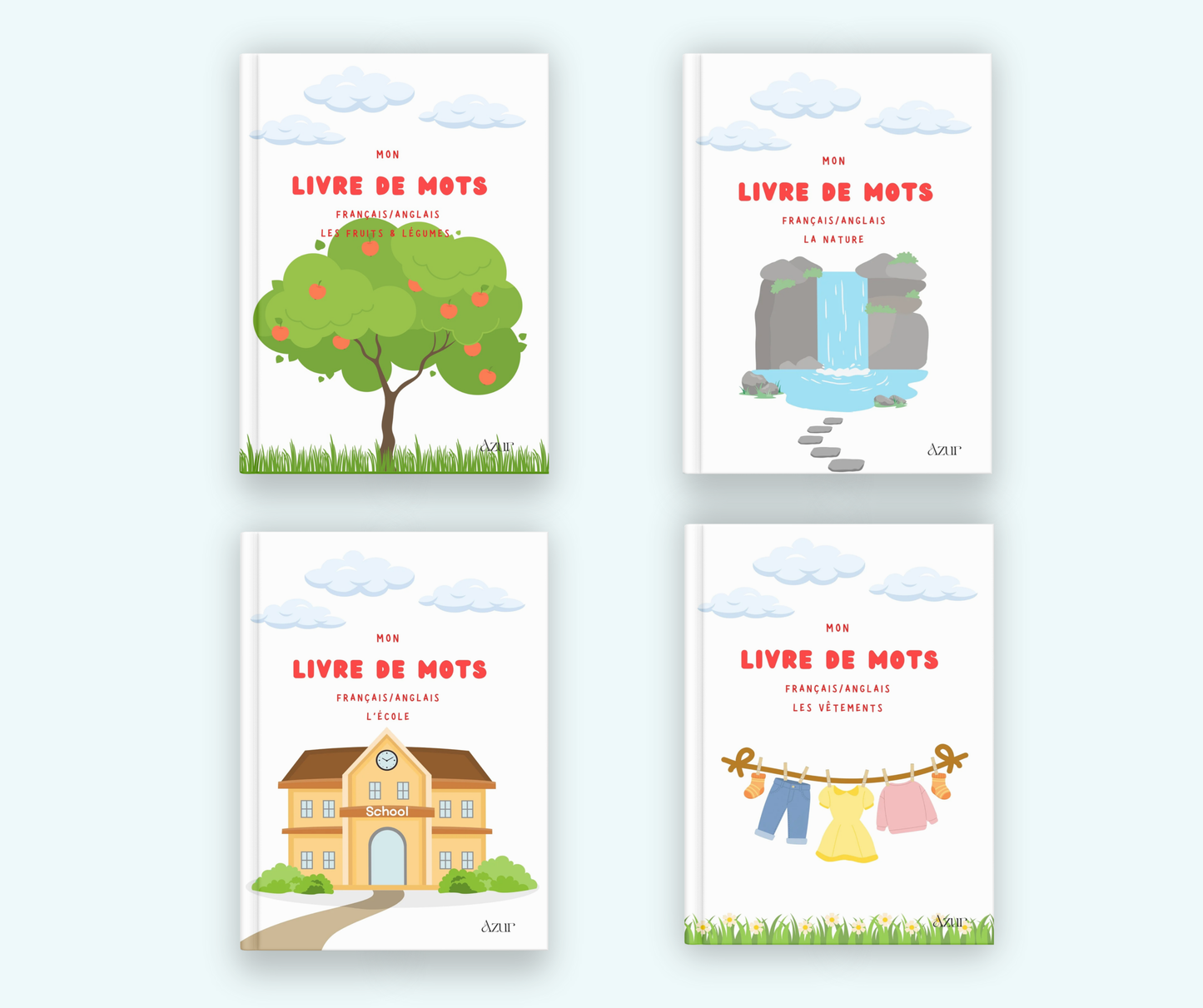 Livre de mots français/anglais - Les vêtements