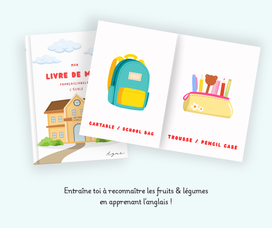 Livre de mots français/anglais - L’école