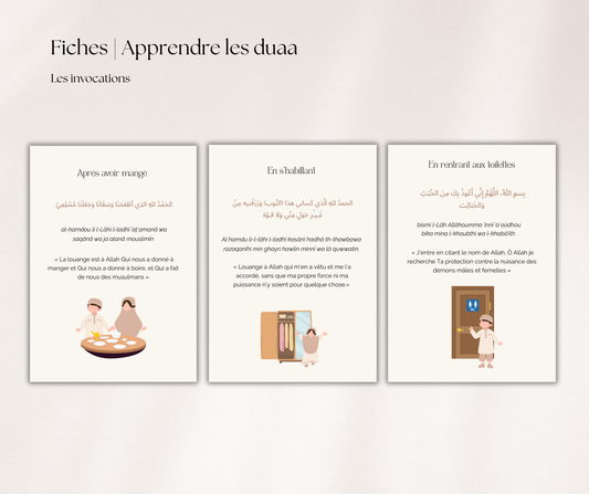 Fiches - Apprendre les duaa