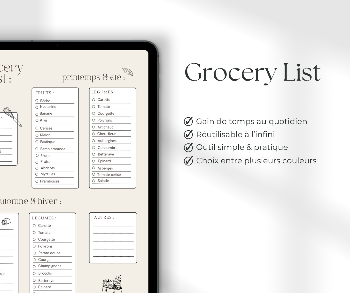 Grocery List - Liste de course
